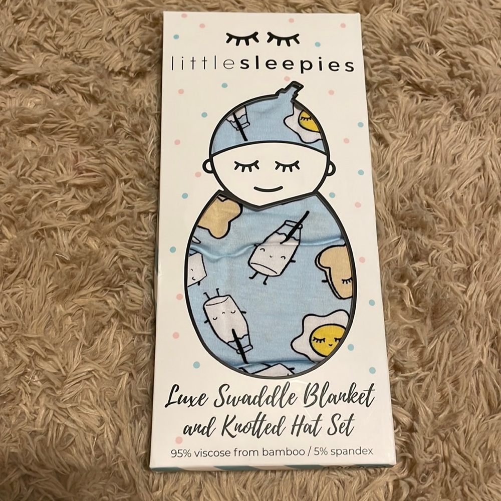 little sleepies breakfast buddies swaddle NIB